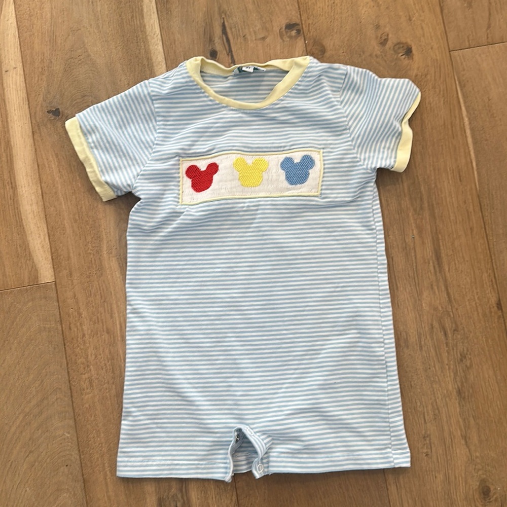 Mickey Mouse 2T Boy Smocked Romper